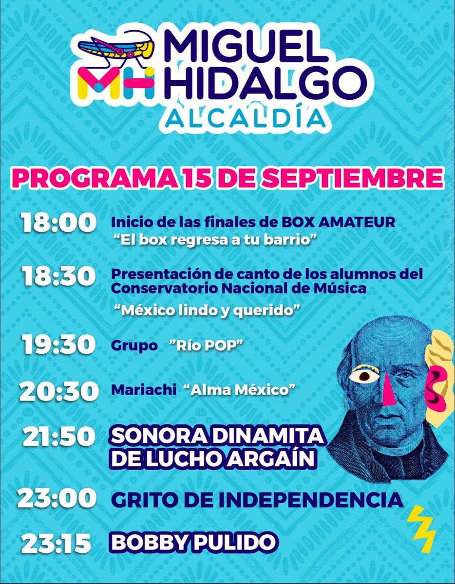 MayeliRuizO's tweet photo. Vecinos de la @AlcaldiaMHmx.

Los esperamos el día de mañana a la Celebración del Grito de Independencia que tendremos a partir de las 18:00 hrs con una gran cartelera de actividades que podrán compartir con toda su familia, además de disfrutar de los antojitos que se ofrecerán en la tradicional verbena popular y finalmente, no pueden perderse la presentación en Vivo de la @sonoradinamita y @bobbypulido425 .

¡Los esperamos!

#AvancemosConPasoFirme
#ConcejalaMH
