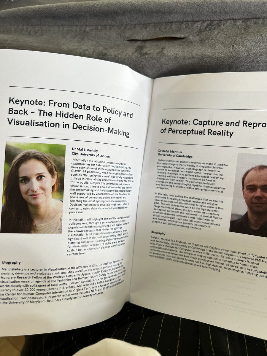 MaiShehaly's tweet photo. I thoroughly enjoyed the first day at #CGVC and the (many) insightful conversations after my (first ever!) keynote! Super lucky to be part of this wonderful @EurographicsUK community.. So much to learn &amp; I can’t wait for tomorrow’s keynote by @hdrsci https://t.co/yEf0oIzoaB