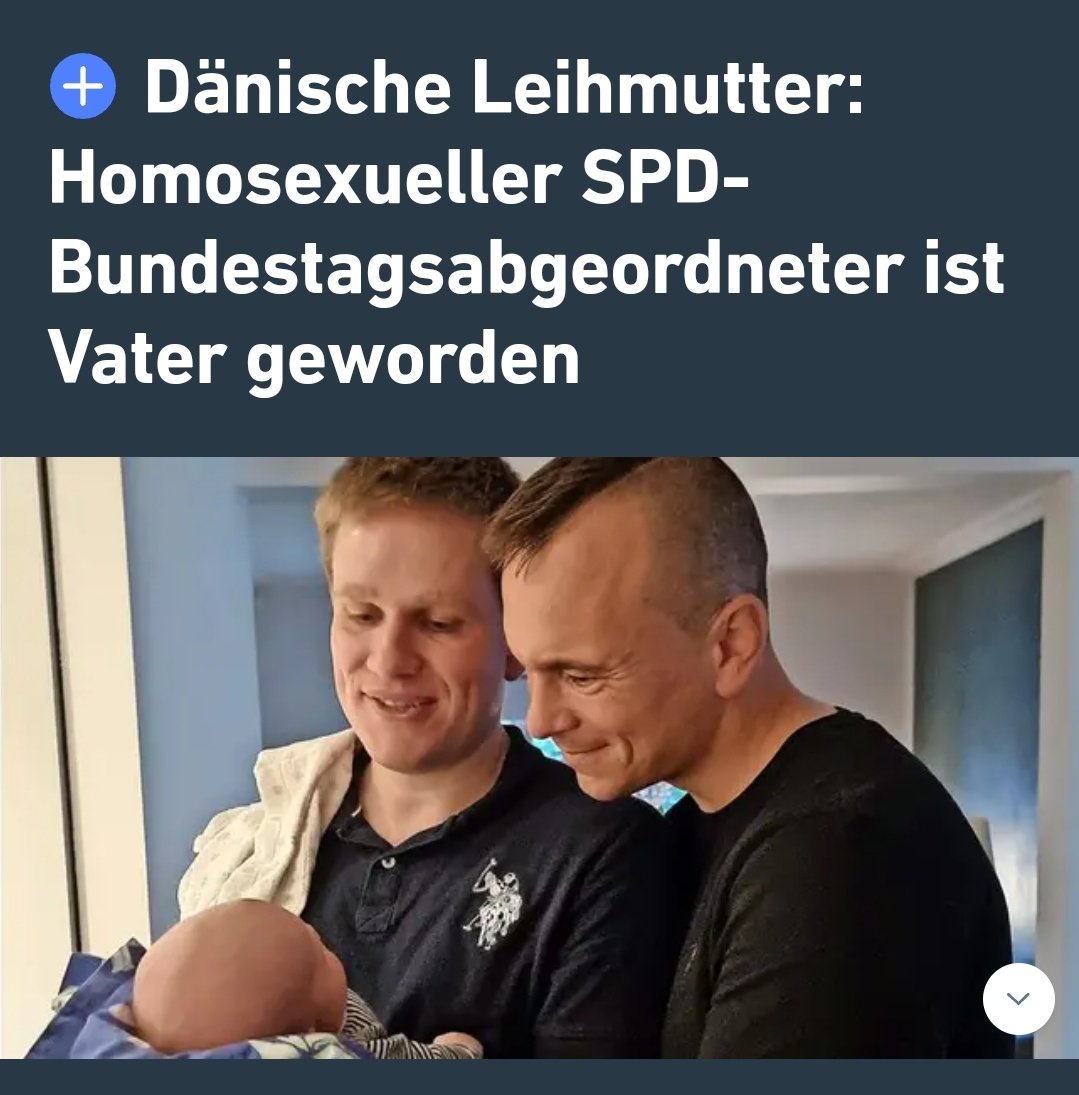 M_Reichardt_AfD's tweet photo. Leihmutterschaft ist in Deutschland illegal! Aber was schert das schon einen Sozialdemokraten! Die müssen sich an nichts halten! Sie "erfüllen sich einen Wunsch"! Das der Wunsch hier kein Hund oder Motorrad, sondern ein, nach 🇩🇪 Recht, illegal produziertes Kind ist, freut die Kinderfeinde der lsbtq-Blase! @ArltTim #kriminell