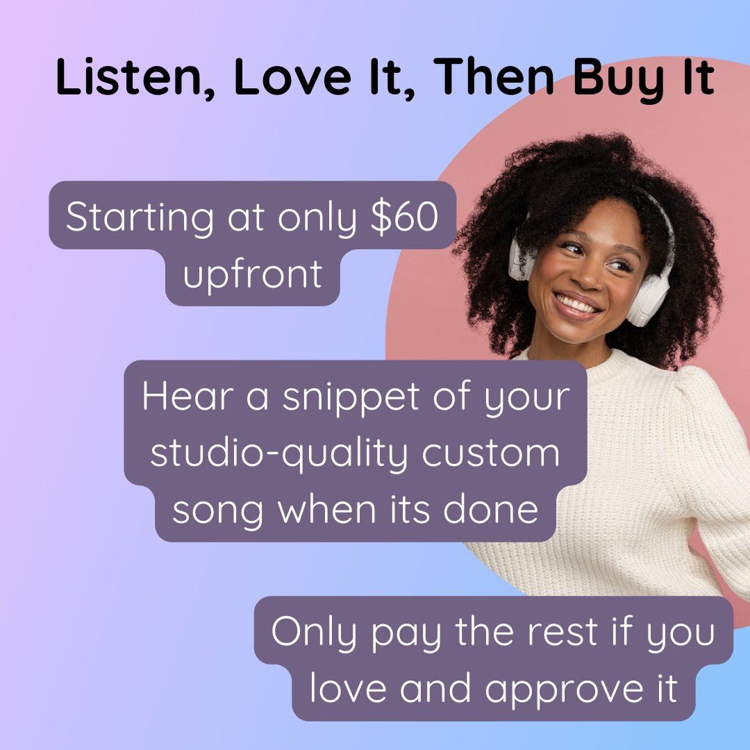 Songlorious_'s tweet photo. ATTENTION! We just launched Hear It Before You Buy It. This means that you can pay as little as $60, Hear your song and ONLY pay the rest if you love it. https://t.co/Za8bArw1V2