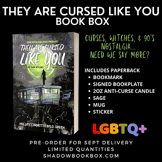 Like spooky stuff? Want to give a great gift to a witchy person you love while supporting indie authors and small businesses? Want to read a queer witchy book full of female rage? Look no further! Light a candle, burn some sage, and read a book, all in the same box.