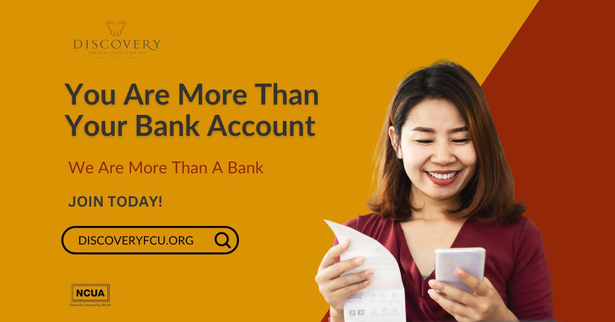 Ready to experience the Discovery advantage firsthand? Become a member and explore a world of benefits designed with YOU in mind. discoveryfcu.org

#CreditUnionAdvantage #CommunityMatters #PersonalizedBanking