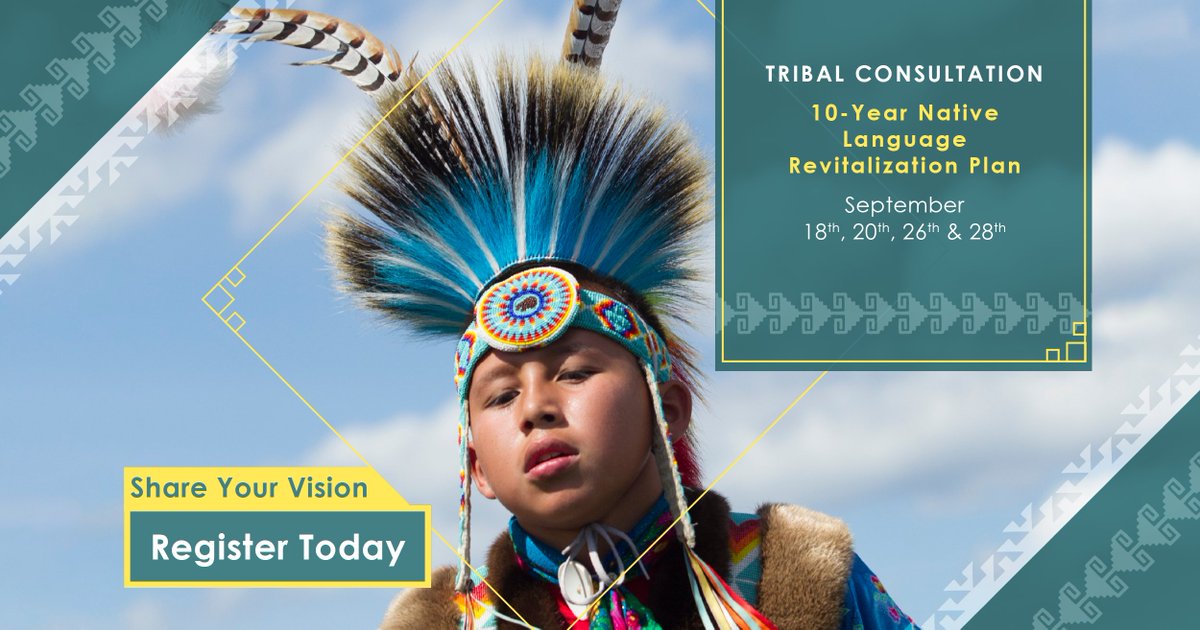 USIndianAffairs's tweet photo. How is your tribe investing in language revitalization? 📢Join the White House Council on Native American Affairs federal inter-agency Committee on Education virtual tribal consultation this MONDAY, Sept. 18, 3–5 p.m. ET and share your plans and needs: https://t.co/cVSygSUMrb https://t.co/LdjSLp7RIo