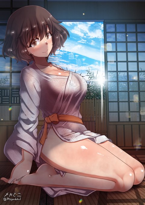 目が覚めたら、そばに優花里ちゃんが…
「ふふ… 目が覚めましたか♥?」 