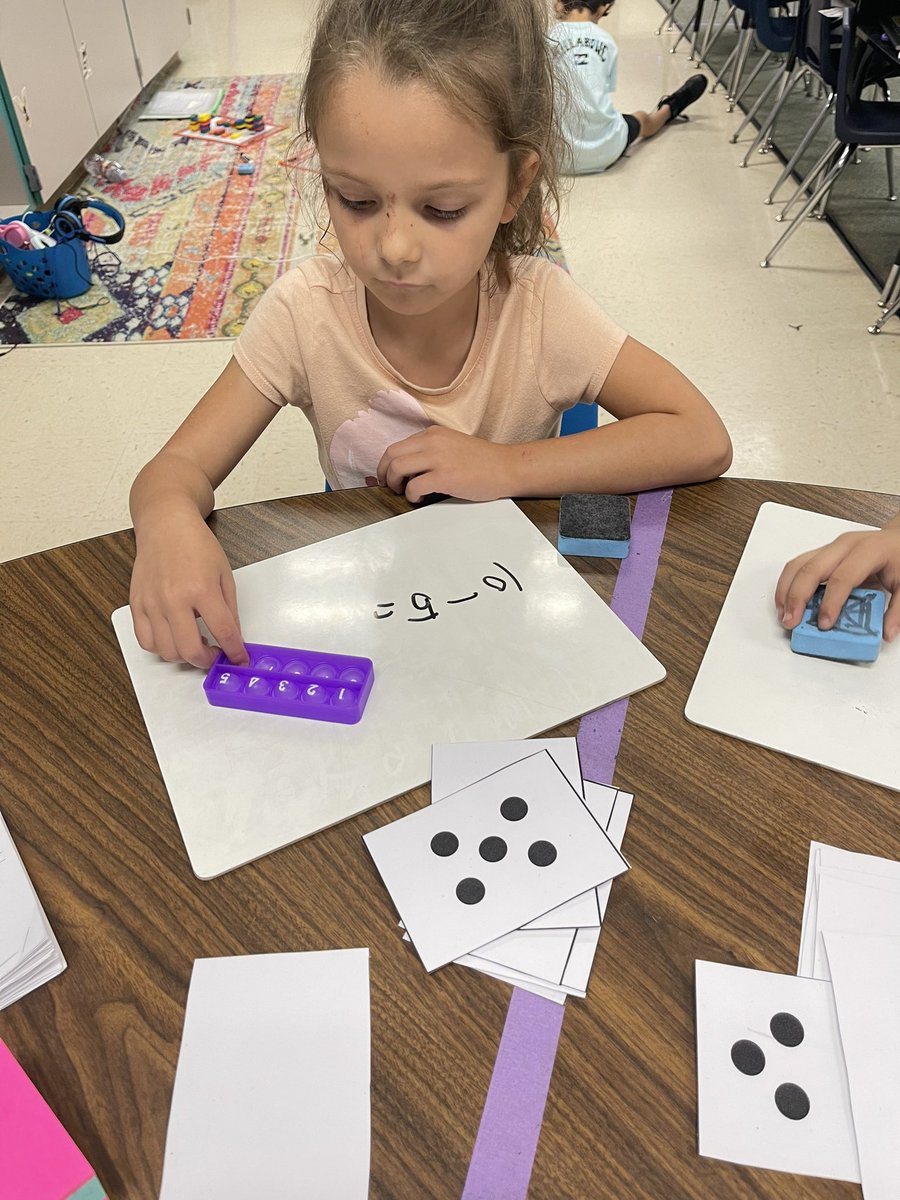 Guided math groups are up and running this week! Had a little subitizing, subtraction, and pop it’s as an engaging tool! <a href="/WillisSchools/">Willis ISD</a>