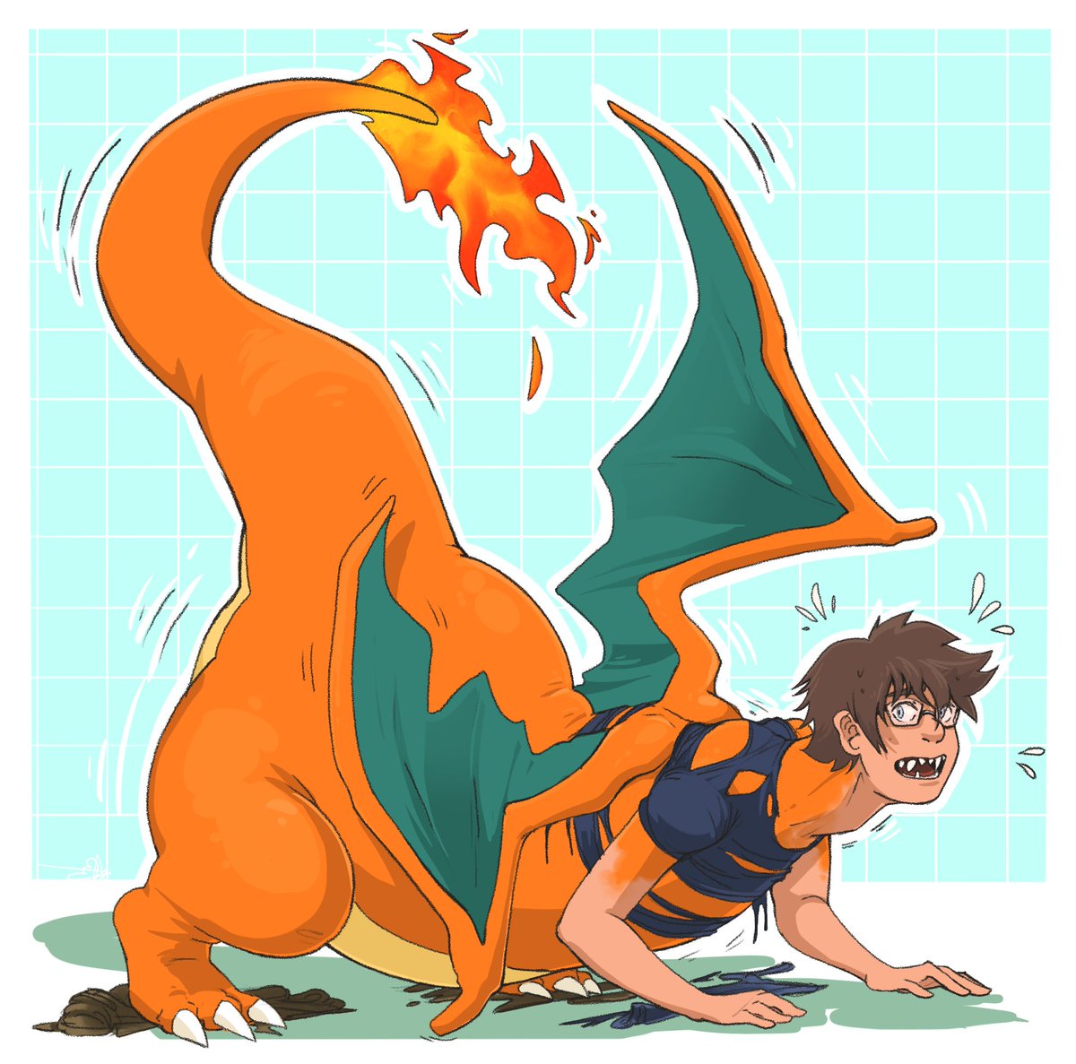 LuminousShift's tweet photo. Com for @ZeeloKitten ! Can you believe this is my first Charizard TF? I think starting from the bottom was a good call. 

#tfeveryday #transfur https://t.co/LtRiSiwPmf