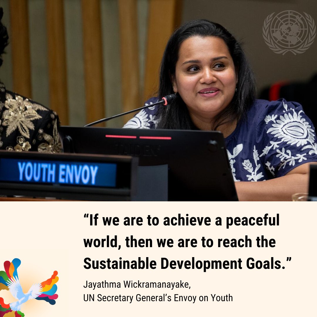 UNYouthAffairs's tweet photo. Feeling inspired after today's #PeaceDay Youth Event joining #Youth4Peace experts, all united in our work towards the #GlobalGoals.

There are 1.9 billion young ppl in the world right now — together we can play a pivotal role in making peace a reality.

📺 https://t.co/9OAXvKmWLX https://t.co/O0Kiplpg7F