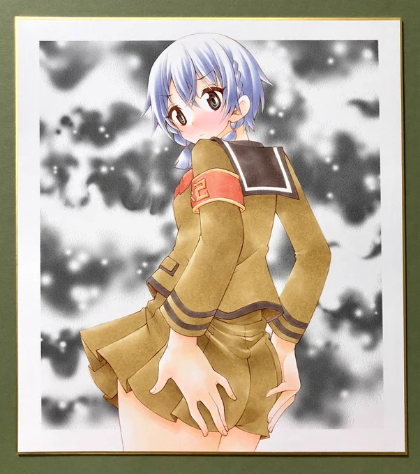 大きくてスキャン出来ないけど実は色紙に描いてます。#アナログ絵 #謀略のパンツァー 