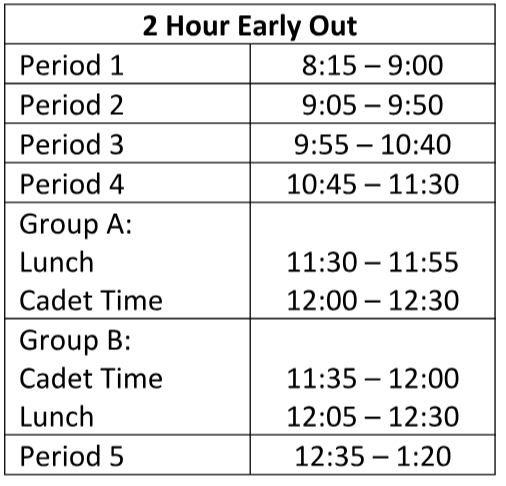 ifabands's tweet photo. Tomorrow's HS Class Schedule.  See you at the all school assembly! 👏🏻  #IFACadetPride https://t.co/vp56LeUwnQ