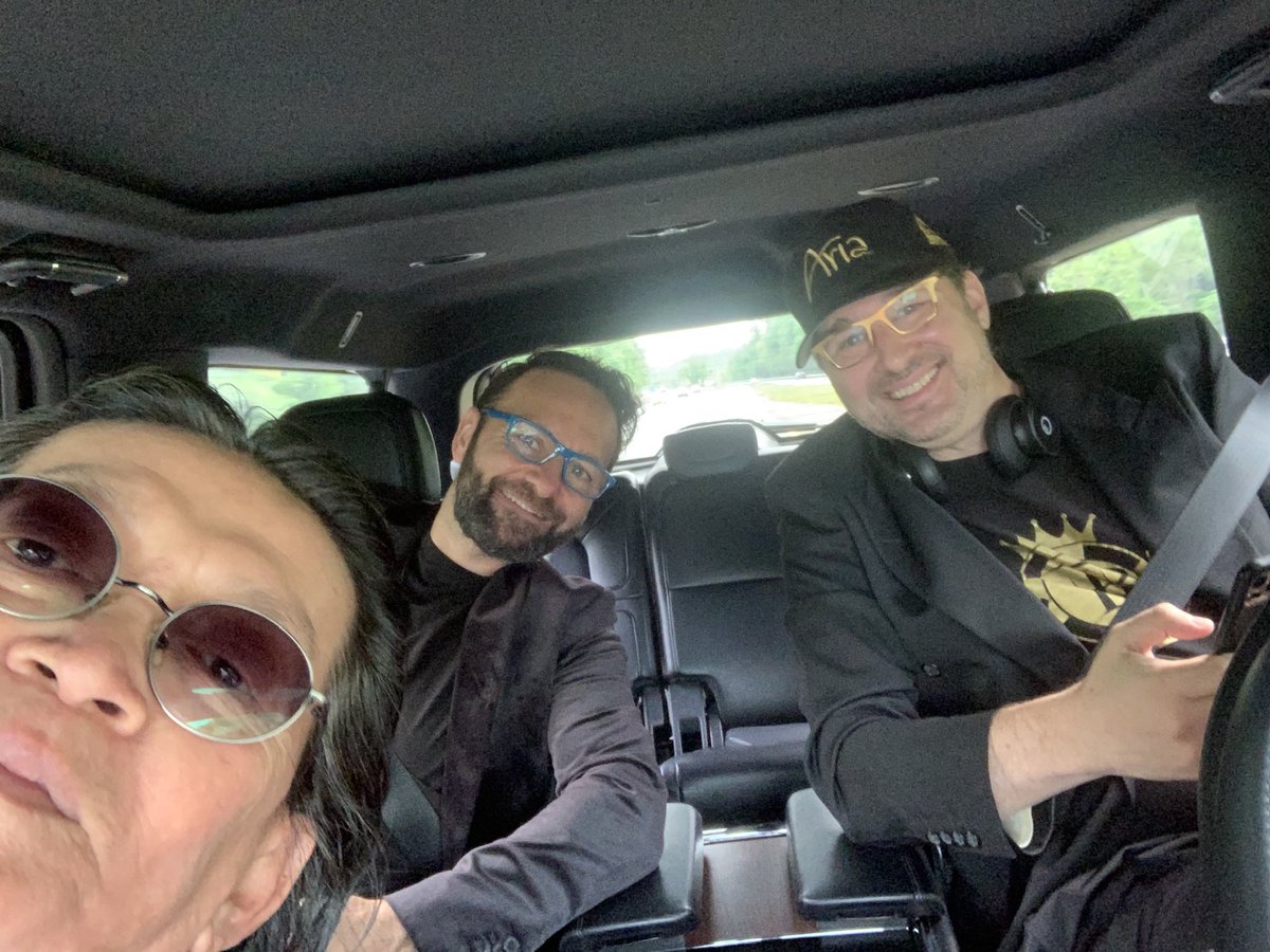TheScottyNguyen's tweet photo. wonder if they still be smiling if they knew i driving baby! 🤣🚗💨

having fun with some pics baby! 
@RealKidPoker @phil_hellmuth https://t.co/TBIf3u9CYi