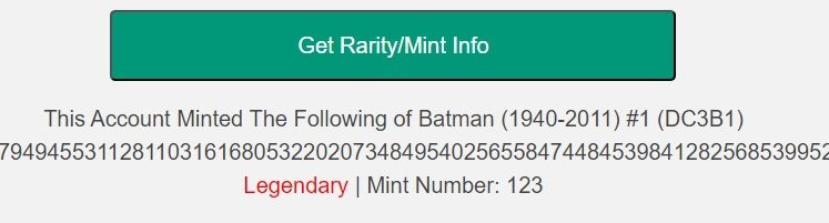Anyone know any #123 serial number collectors. Who would be interested in Batman #1 (1940) legendary