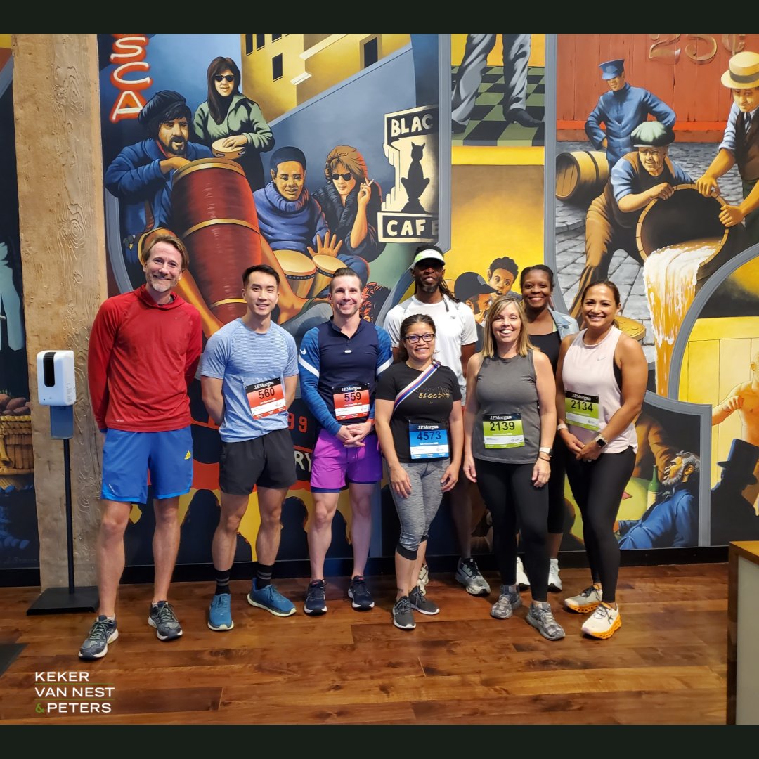 From the starting line to the finish line, KVP’s team – (pictured left to right) Reid Mullen, Eric Phung, Ryan Peterson, Nedy Apura, Quincy Harley, Jr., Natalie Young, Adriana L. Scott, and Jennifer Gray – gave it their all at the J.P. Morgan Corporate Challenge last week!