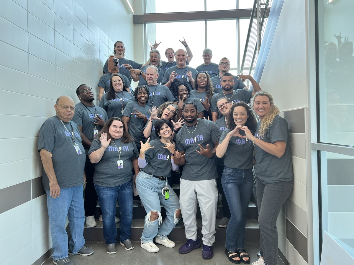 maryedean's tweet photo. Best math department around can be found at 3001 Bronco Way @Denton_High @dentonisd ❤️ these peeps so much! #mathteacher #teachersofmath https://t.co/X8SgTZZJDy