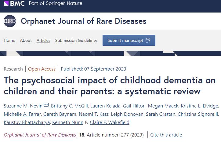 Suzanne Nevin, PhD (@suzanne_nevin) on Twitter photo I am breaking a little twitter hiatus with some exciting news to share
🚨The psychosocial impact of childhood dementia on children and their parents: a systematic review 🚨
has been published <a href="/ojrarediseases/">OrphanetJournal at BMC</a> !
Hope you enjoy reading
👉
rdcu.be/dlBNp
Key points (🧵): I am breaking a little twitter hiatus with some exciting news to share
🚨The psychosocial impact of childhood dementia on children and their parents: a systematic review 🚨
has been published <a href="/ojrarediseases/">OrphanetJournal at BMC</a> !
Hope you enjoy reading
👉
rdcu.be/dlBNp
Key points (🧵):
