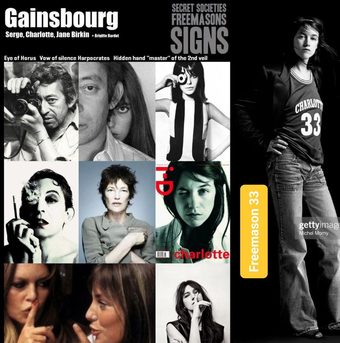 #Freemasonry #Feeemasons 
#SecretSocieties #SergeGainsbourg #CharlotteGainsbourg