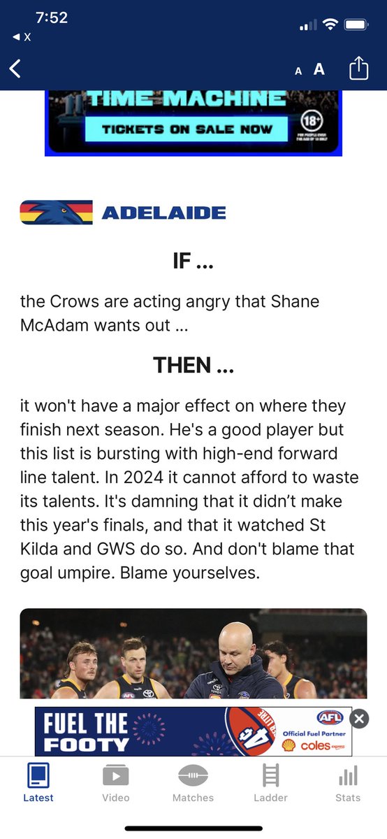 nathandg12's tweet photo. What? Is the club acting angry?

And also double what? Implying Saints and Giants are worse than us? Saints maybe but the Giants beat us twice and are literally coming into a semi barely as underdogs. How this the AFL’s number 1 journo? https://t.co/Btx64oIxw0