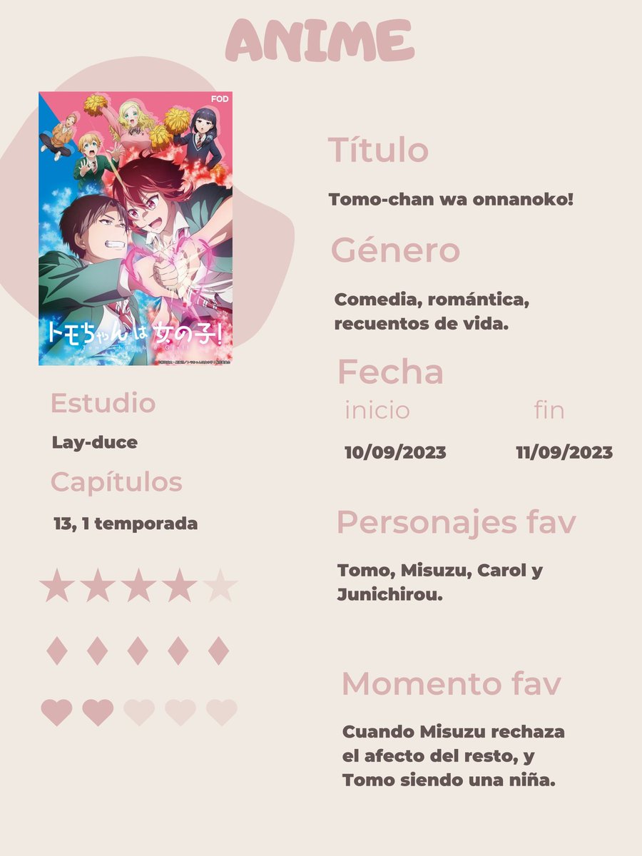nefanastasio's tweet photo. ★ → valoración general.
✨ → animación.
🖤 → desarrollo de personajes. https://t.co/Qjfkl1pnyQ