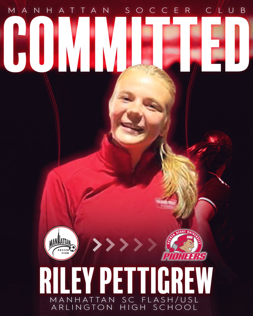 ManhattanSC_NYC's tweet photo. Congratulations to #MSCFamily Riley Pettigrew on committing to play Division I soccer for Sacred Heart University! Riley featured for MSC Flash, as well as both our USL Academy and W League squads. Best of luck as a Pioneer!
#MSCStrong #MSCon3 #Soccer #Committed #SacredHeart https://t.co/Ym59rwiN9f