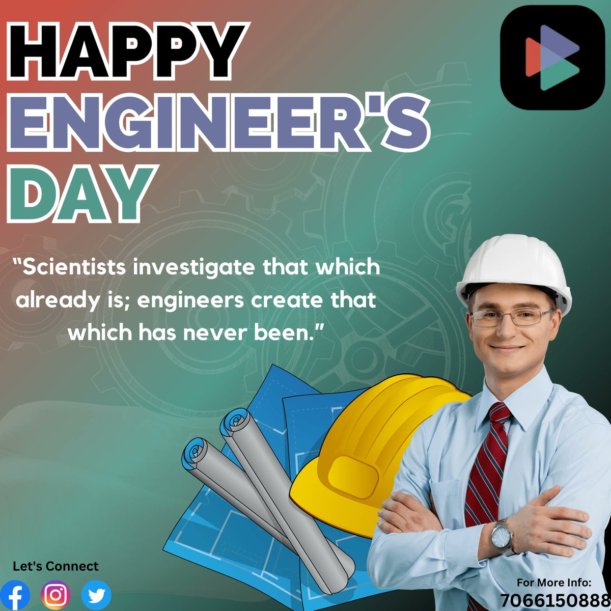 Trillionapps's tweet photo. Happy Engineer's Day
“Science is discovering the essential truths about what exists in the Universe, engineering is about creating things that never existed.” 
💡 Expertise in
🌐 Digital Marketing
📲 Mobile App Development
💻 Web Design &amp; Development
📊 ERP Services https://t.co/FMTZJJTDXu
