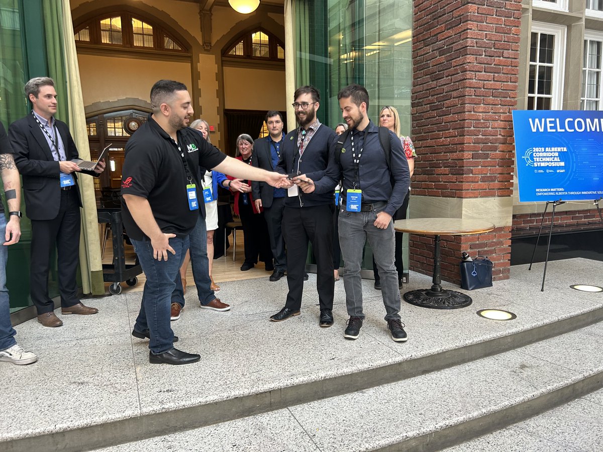 RedDeerPolytech's tweet image. Congratulations to Tristan and Derek, a @RedDeerPolytech grad and current student, on winning the student poster contest at the first annual Alberta Corridor Technical Symposium – Research Matters: Empowering Alberta Through Innovative Solutions! #MyRDP #AppliedResearch