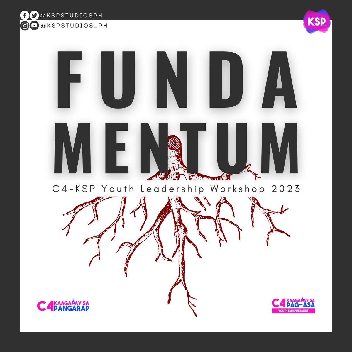 kspstudiosph's tweet photo. FUNDAMENTUM
fun·​da·​men·​tum ˌfəndəˈmentəm
plural-s
: a logical basis or ruling principle : GROUND

We are excited to announce the first round of the C4-KSP Youth Leadership Workshop that will be held tomorrow at the Villar Gymnasium, Las Piñas!

#C4KSP #youthleadership https://t.co/tMVpBdJxAi
