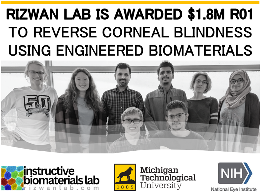 Humbled+happy to share that we're awarded #R01 by @NatEyeInstitute to develop bioengineered #corneal endothelial graft! Immensely grateful for the opportunity to contribute to this field via @NIHFunding together with Co-Is @ClaudiaLoebel, @Pitt_Ophtho - @michigantech @BiomedMtu