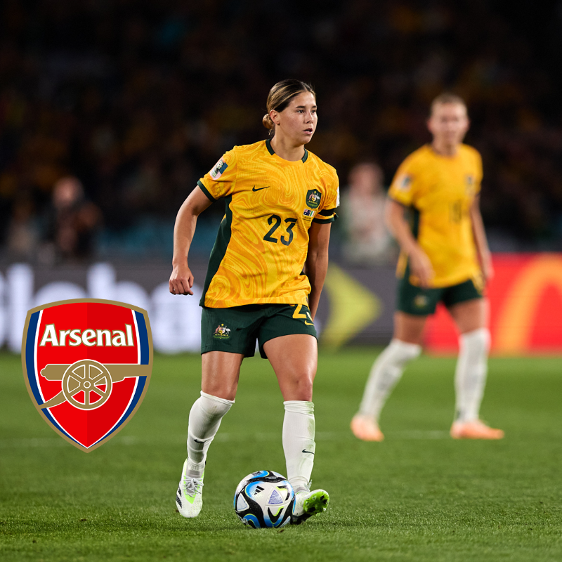 TheMatildas's tweet photo. Another Aussie at Arsenal 🔴⚪️

@kyracooneyx's deadline day deal is 𝘿𝙊𝙉𝙀, signing for @ArsenalWFC for the upcoming WSL season! 👏

#Matildas #MatildasAbroad