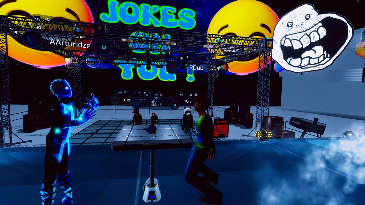 OMGULTRA1's tweet photo. Hilarious times at Jokes On You with the Kings and Queens of comedy! 

OMG ULTRA where dreams are grown!

Brought to you by @oasismetagames 
Only on @SomniumSpace 
#VR #VirutalReality #Gaming #Metaverse https://t.co/0xKPgfmEjM