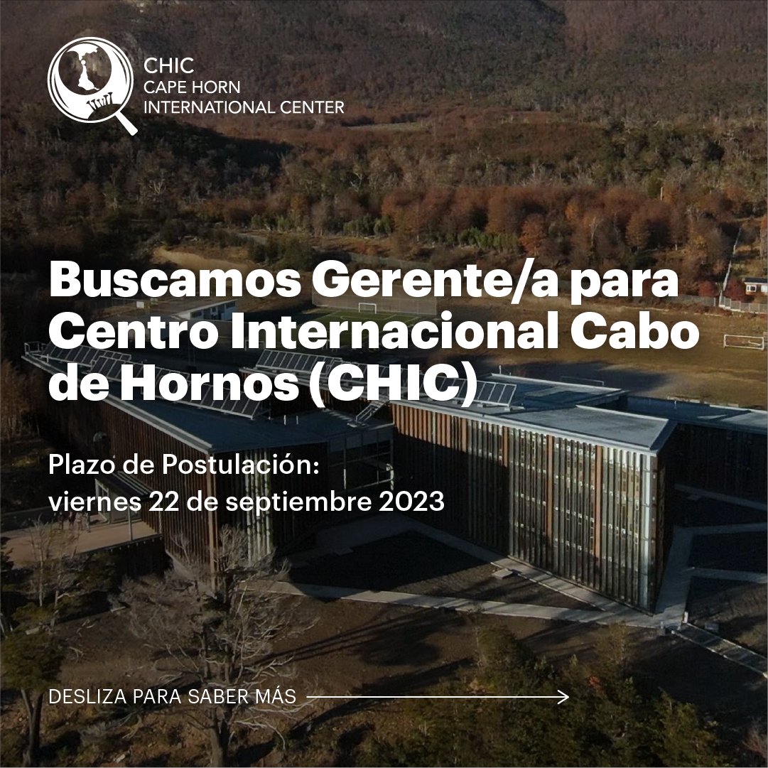 centrochic's tweet photo. 📣 #HayTrabajo En el CHIC estamos buscando Gerente/a, para gestión y operación del Centro en Punta Arenas y Puerto Williams, Santiago y/o al extranjero.
📧Plazo de postulación: viernes 22 de septiembre. 
➡️Más información y postulaciones, ingresar aquí: https://t.co/F0lx1BjGeG https://t.co/iMRwBx8phM