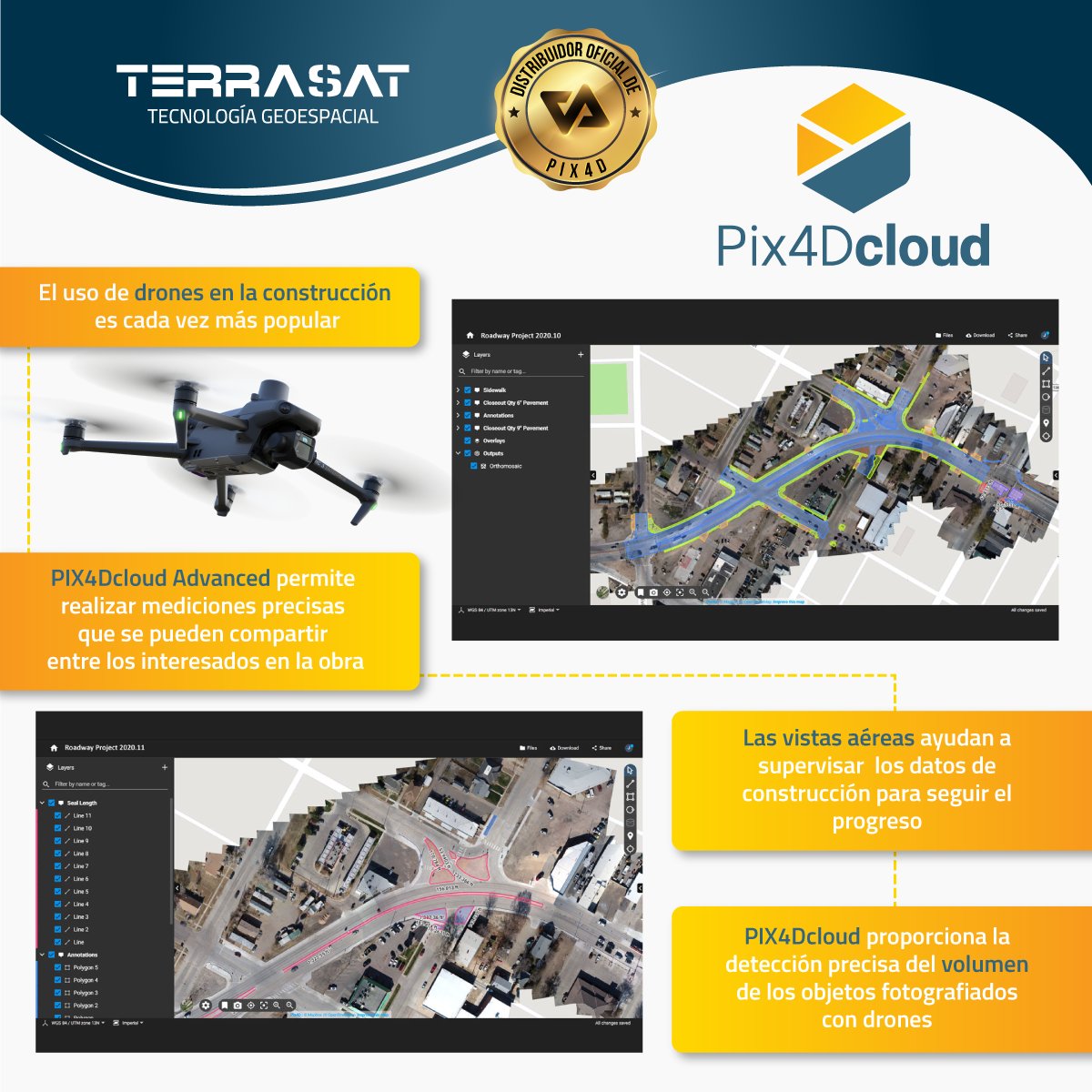 TerraSatSIG's tweet image. #pix4dcloud: El mapeo con #drone puede proporcionar datos sobre una obra sin detener o interrumpir las operaciones, ahorrando dinero y tiempo.

Software de venta en #Terrasat

#Pix4D #mapping #obracivil #Ingeniería #construcción #seguimientodeobra #videoaereo #fotografiaaerea