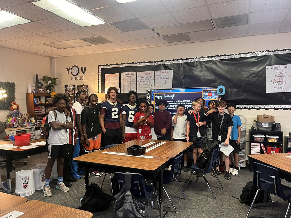 <a href="/TuckerParks3/">Tucker Parks</a> and <a href="/lillmikee/">michael wilson</a> did a great job speaking at <a href="/StrackKISD/">Strack Intermediate</a> today.  Speaking with <a href="/humphreys_math/">Angela Humphreys</a>  class and helping them with math. “Do right” in effect. Students were excited and felt great connecting as a community.  #tigerfamily #4mb <a href="/KCTigerFootball/">KleinCollinsFootball</a>