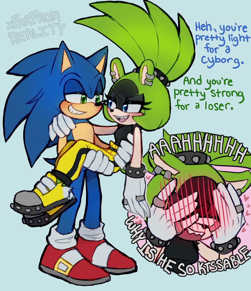 AllHailGiratina's tweet photo. Sonurge commission for @ShourianD !!! I was so happy to be paid to draw one of my favorite things in da whole world!!! 💙💚hehehehe #SonicTheHedgehog #surgethetenrec #sonurge https://t.co/ZBERjLazcf