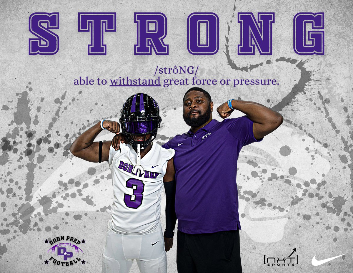 dohnprepfball's tweet photo. Strong - Able to withstand great force or pressure #PantherStrong #DohnStrong @CoachWardDHS @DohnPrep https://t.co/paaLLXxKa7