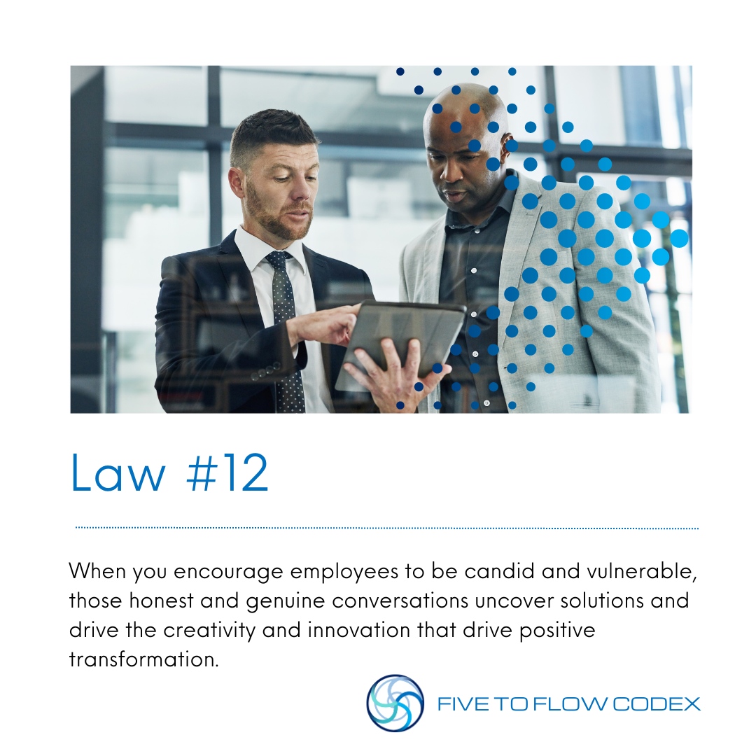 Weaving vulnerability and #transparency into the fabric of your company culture pays off in dividends. It helps uncover challenges, root causes, and meaningful solutions. #leadership #businesstransformation #employeenegagement #futureofwork