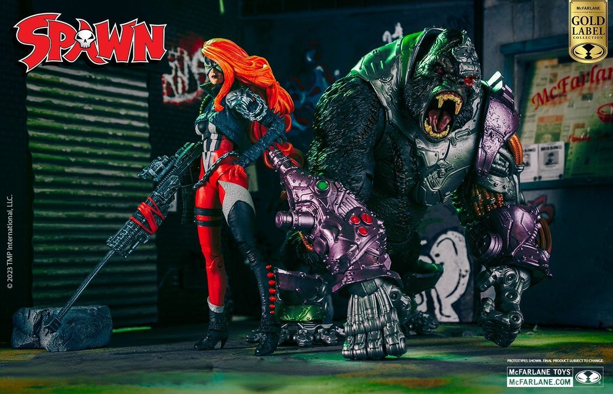 SpawnArchive's tweet image. She-Spawn &amp;amp; Cy-Gor 2-Pack - McFarlane Gold Label Series (2023)
#Spawn