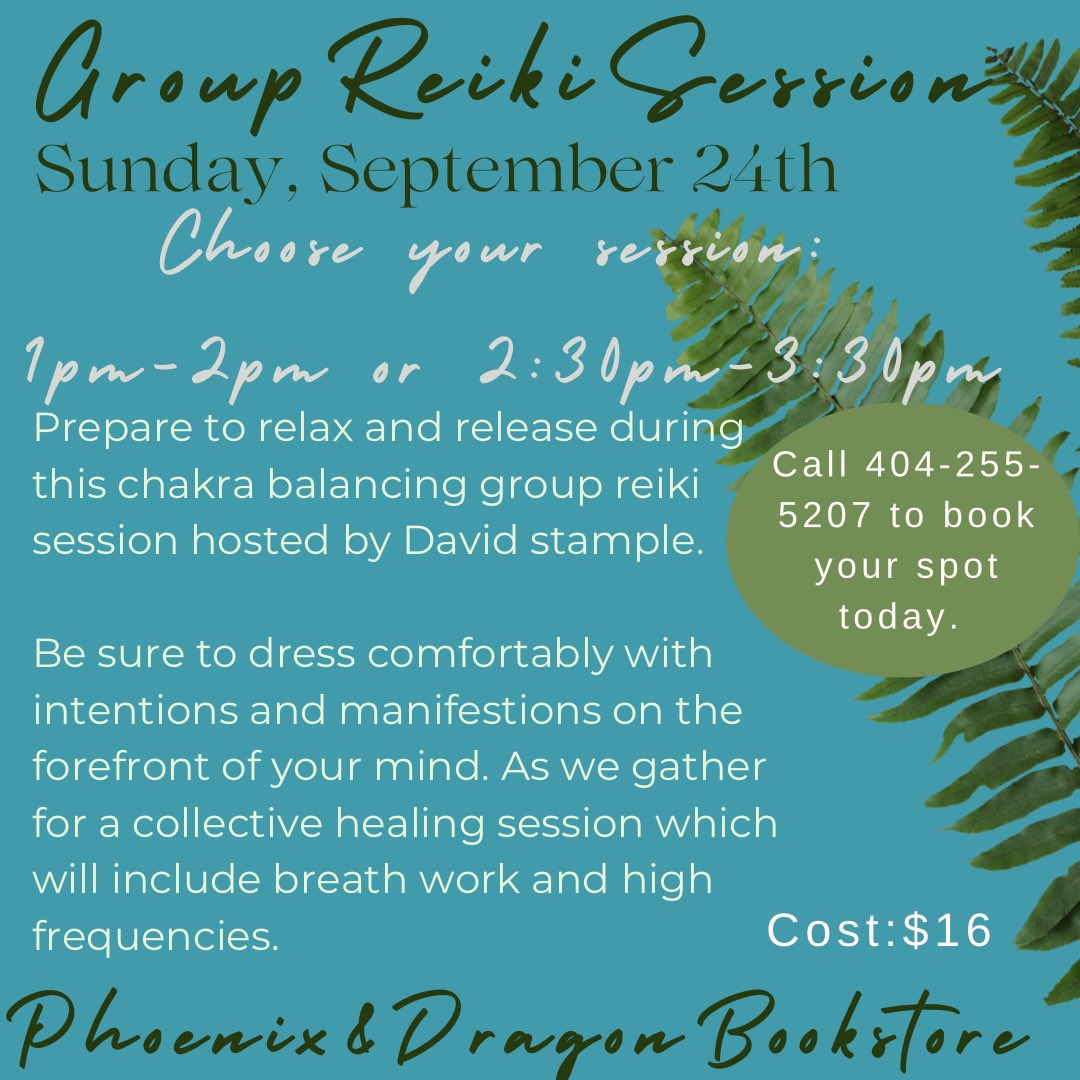 ChefDStample's tweet image. Join us Sunday, September 24th at Phoenix &amp;amp; Dragon Bookstore.. Check out the details below.. #reiki #Clarity #wellness