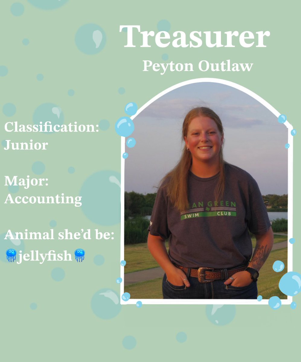 UNTSWIMCLUB's tweet photo. ✨Meet your swim club officer✨Your Treasurer for fall 2023 is, Peyton! https://t.co/xXlGro0o5W