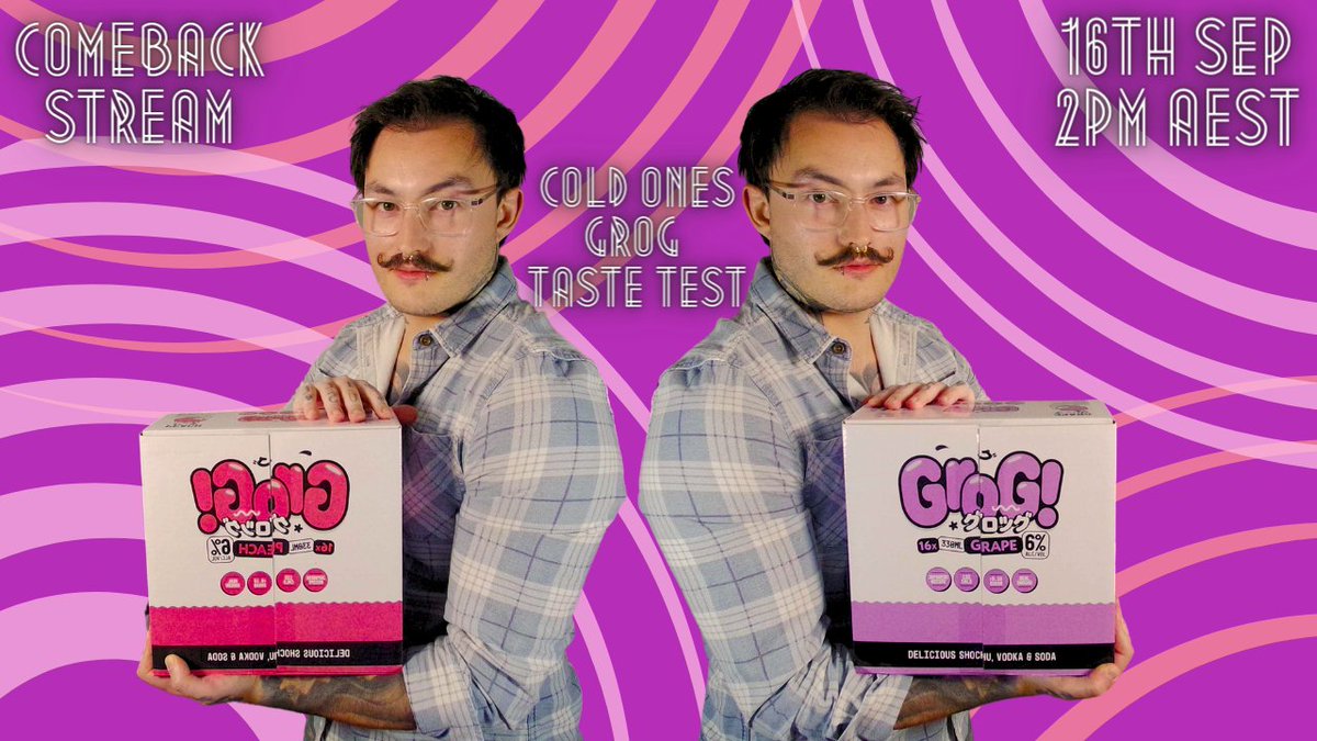DiscoBics's tweet photo. Yo, comeback stream starts in 24 hours from now.
Going to be trying out @ColdOnes new alcohol @drinkgrog ! 
I have a slab of each flavour 👀

https://t.co/4NdKY6DEV7 https://t.co/Un7MbG053d