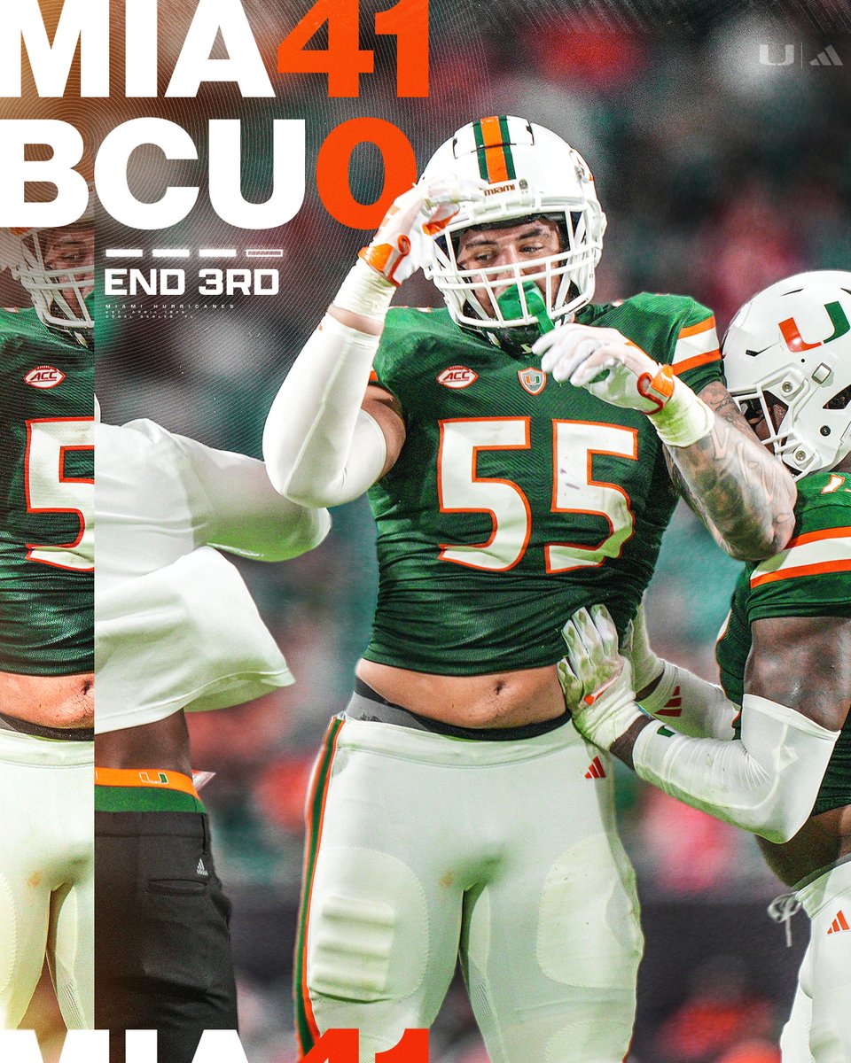 CanesFootball's tweet photo. End of Q3 🙌

#GoCanes https://t.co/waSuA7i5QV