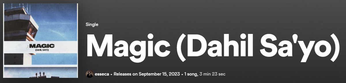 Good Morning ☂️
New Single 'Magic (Dahil Sa'yo)' Out now!!!! 
open.spotify.com/track/2q7KeA0j…