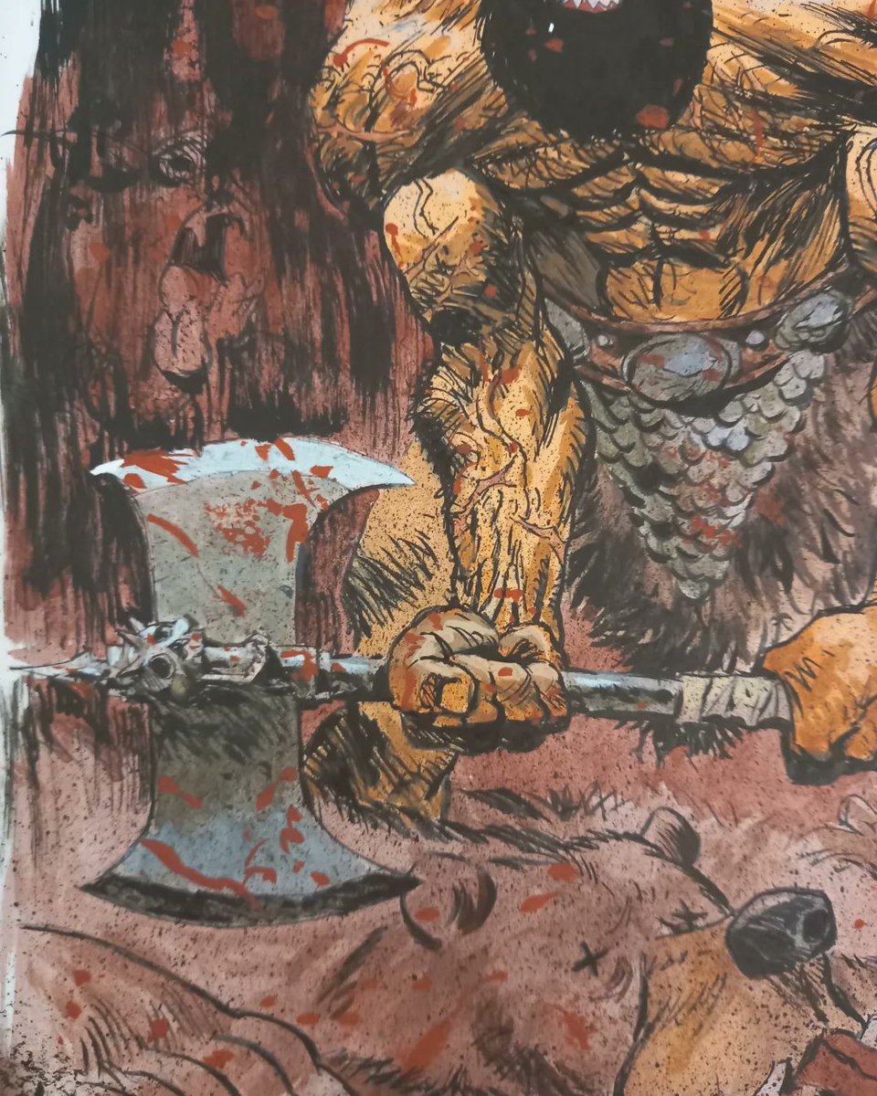 Shirtless Sword of God! Does not Shirtless Bear-Fighter supposed to Bear-punch the Bears and not slay them with an axe!? ( you may wonder) you should read volume 2 then😏