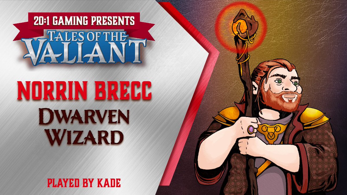 Our final member for tonight's Tales of the Valiant show! Meet Norrin Brecc! Ending his Arcane College work, he's looking for artifacts to get his finishing scores! Played by The_Kadence on twitch!

twitch.tv/awoir