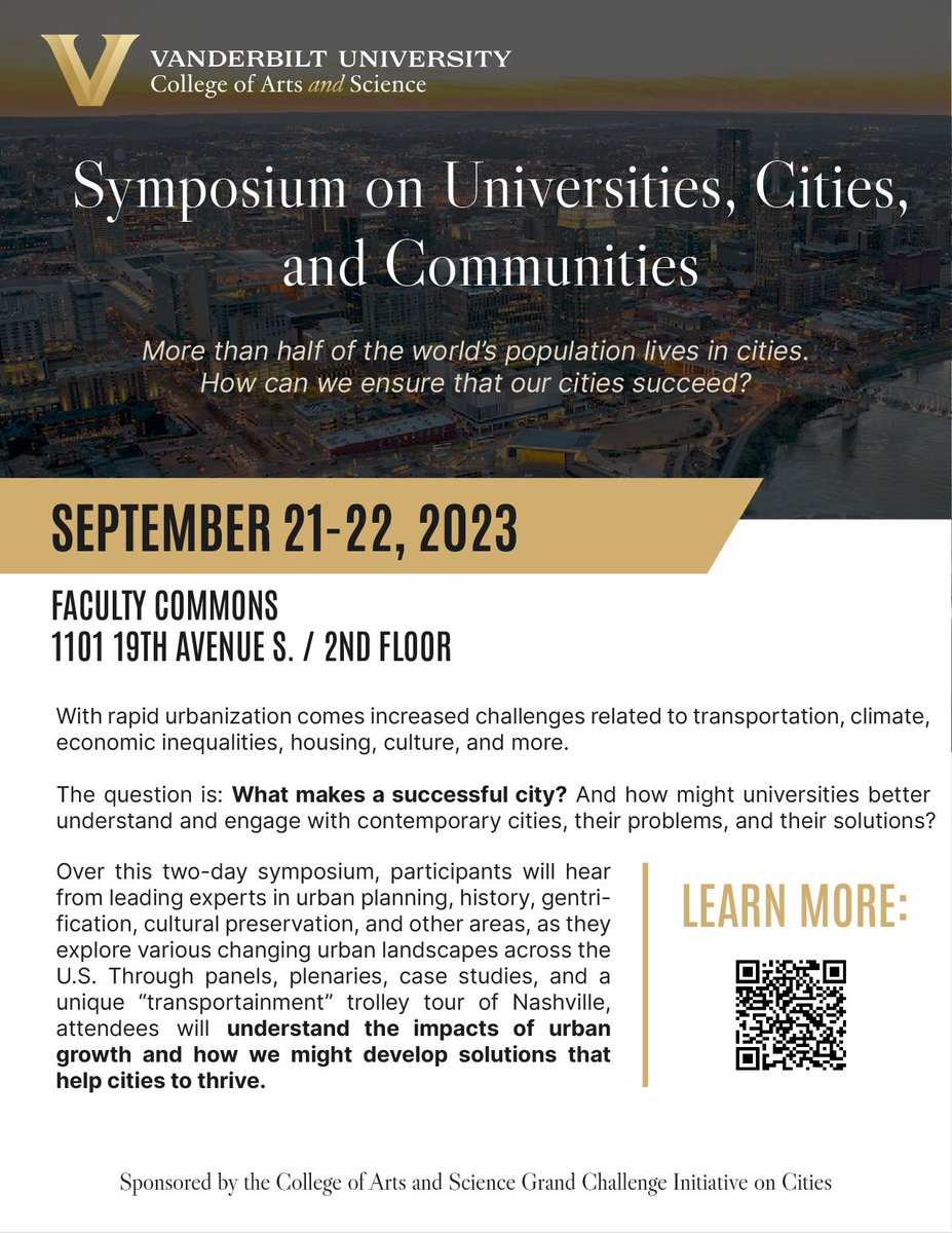 This Thursday and Friday, come hear <a href="/vandyhistory/">Vanderbilt History</a> Prof. Brandon Byrd join other scholars in conversation about urban studies and the possibilities for thinking about cities at Vanderbilt
