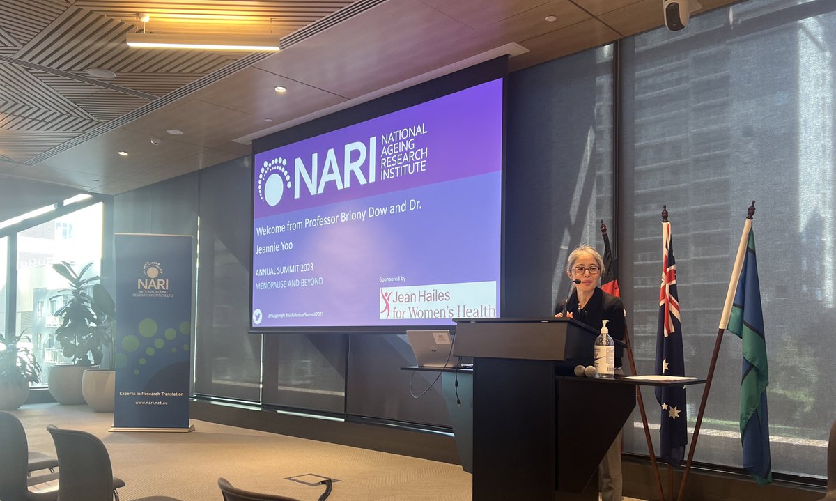 NARI (@nageingri) on Twitter photo Dr. Jeannie Yoo welcoming us on behalf of our gracious hosts <a href="/australianunity/">Australian Unity</a> for #NARIAnnualSummit2023. Â Jeannie is Chief medical Officer at Australian Unity and is telling us about how important health, well-being and flourishing is to people (including #olderPeople) Dr. Jeannie Yoo welcoming us on behalf of our gracious hosts <a href="/australianunity/">Australian Unity</a> for #NARIAnnualSummit2023. Â Jeannie is Chief medical Officer at Australian Unity and is telling us about how important health, well-being and flourishing is to people (including #olderPeople)