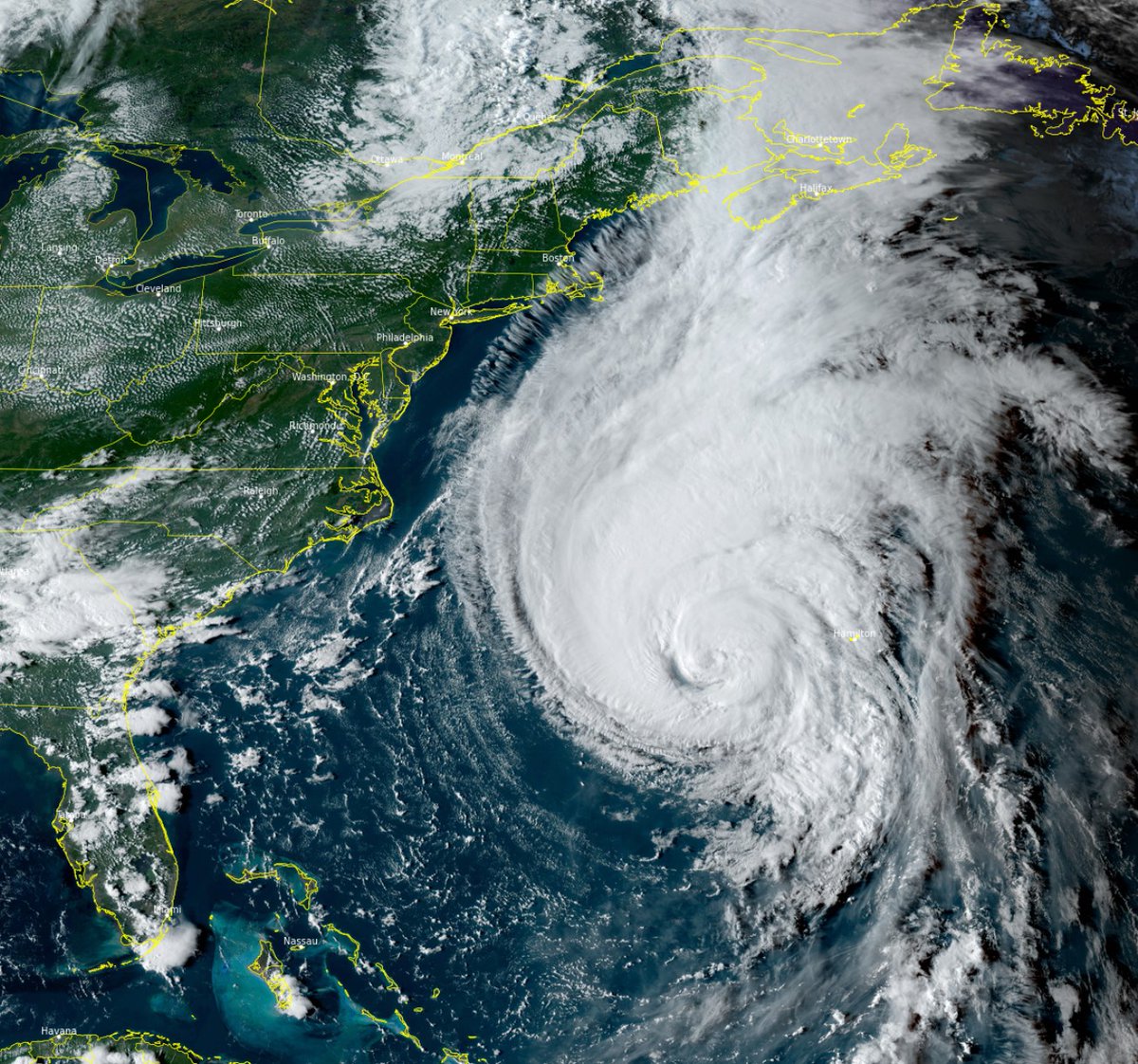 One thing is for certain: Lee is not small. Check out the size—almost the entire length of the east coast as the sun sets across the Atlantic!

#Lee #HurricaneLee #Hurricane