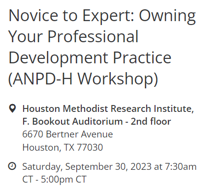 Anpd_Houston's tweet photo. Join us for the annual ANPD-H Workshop! Click to register: https://t.co/96eY5afFzp https://t.co/FsdExkj0u2