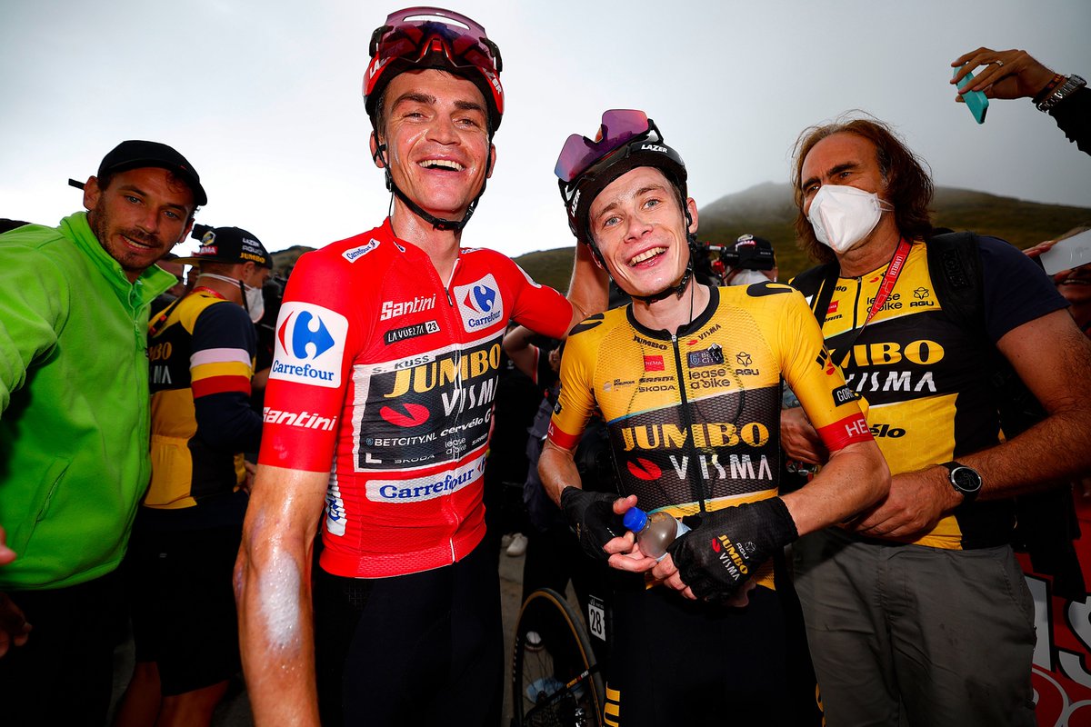 nealrogers's tweet photo. On Sunday, Jumbo-Visma will take its seventh Grand Tour victory as a team. American Sepp Kuss will have been a member of all seven of those winning teams. #LaVuelta23 https://t.co/SHnPQYJdI9