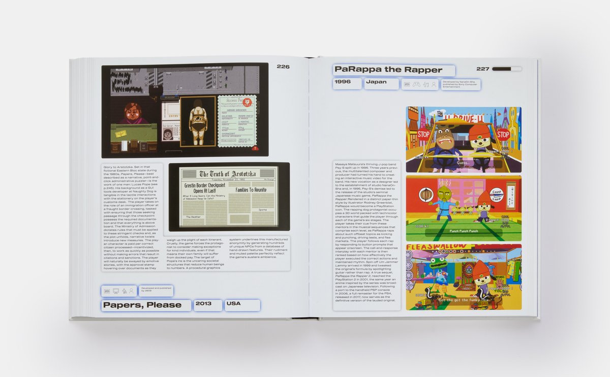 interdotstudio's tweet image. finally, two serendipitous double pages 🔴🟩

20% DISCOUNT PROMO CODE BELOW:

phaidon.com/promo/game-cha…

#katamaridamacy #kentuckyroutezero #papersplease #parrapatherapper