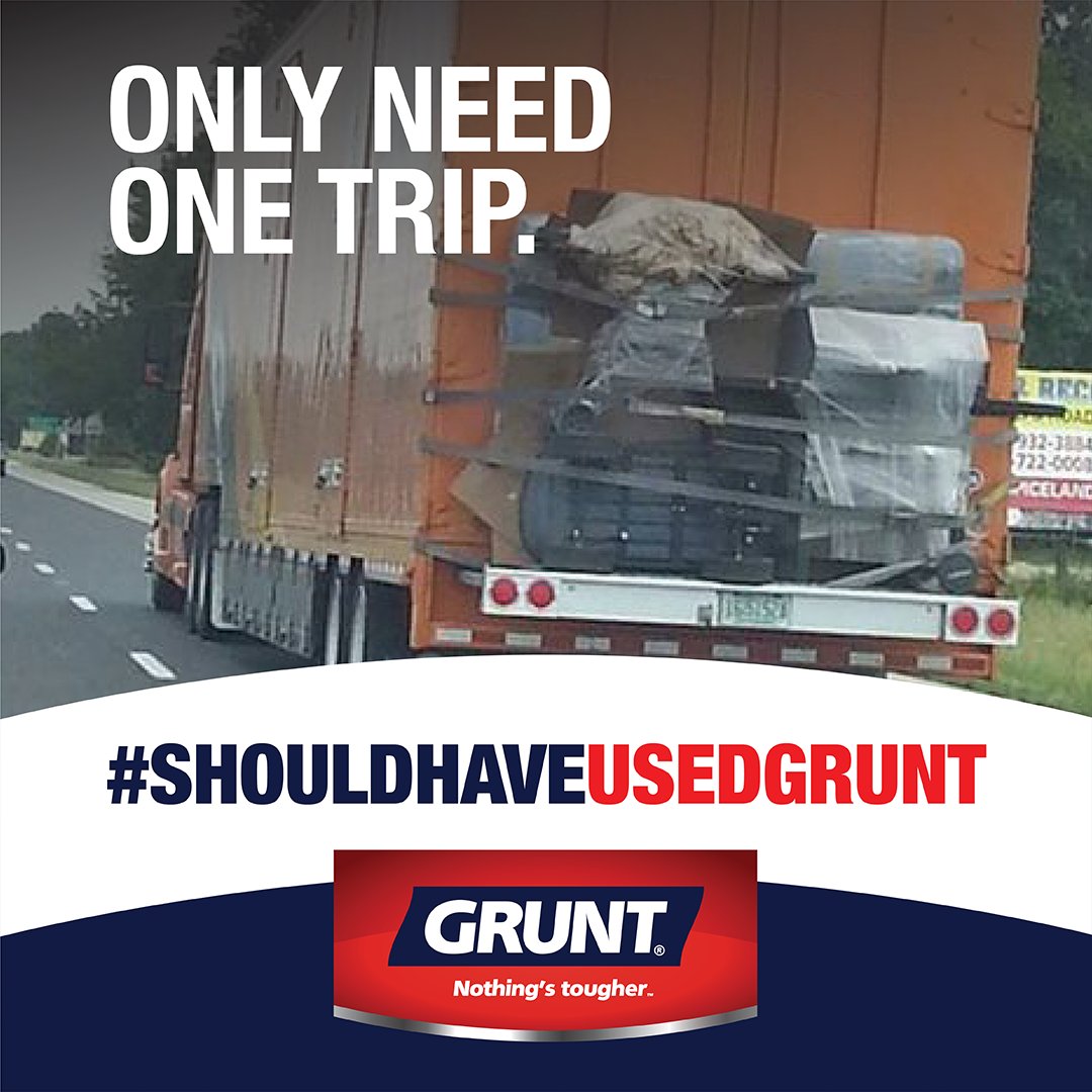 usegrunt's tweet photo. Have you got a #ShouldHaveUsedGRUNT moment?
Tag us in your post or message us and get featured.
Always remember to safely secure your load. Need help using our product? Head over to our GRUNT YouTube channel for tutorials and tips. https://t.co/YICP4Ycycv