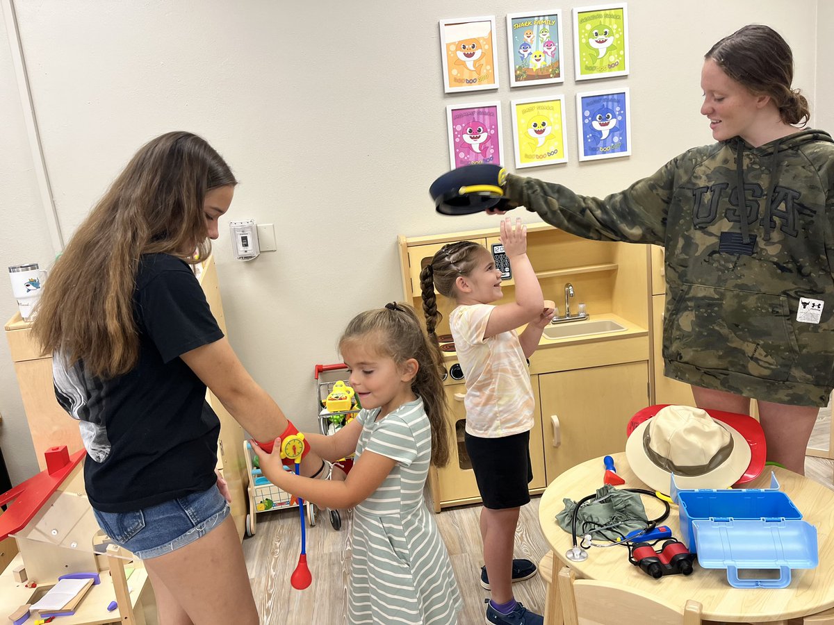 Intro to teaching students in the TEAL Academy are getting hands on experience with our VPK students in our top notch lab classroom. #SharksAllDayEveryDay